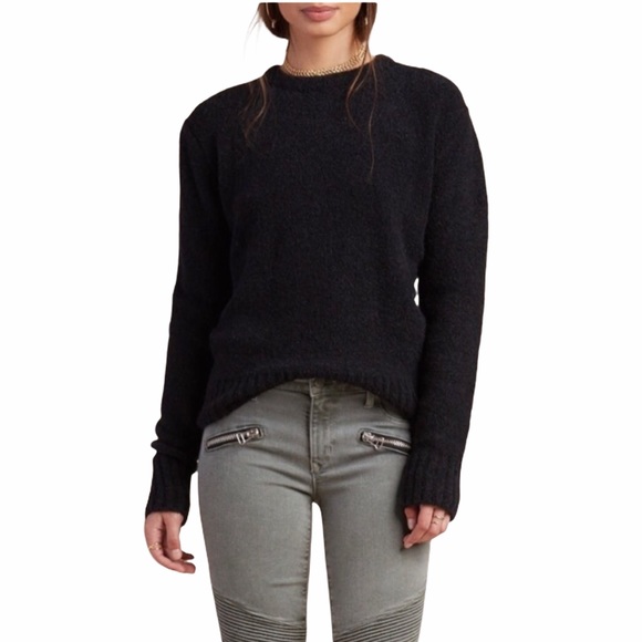 new Lovers + Friends ❤︎ Lovely Lines Knit Back Lace Up Sweater ❤︎ Night Black ❤︎ - Picture 3 of 16